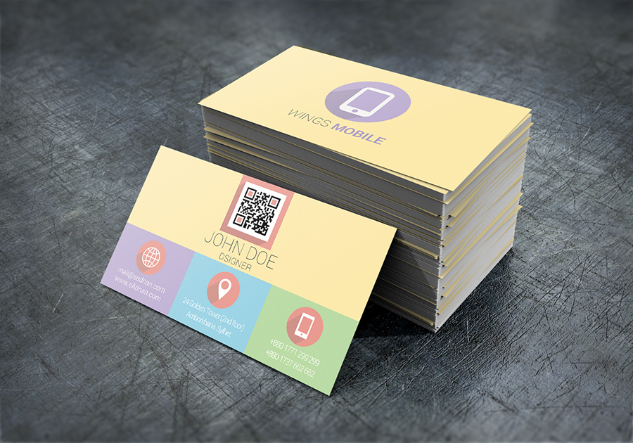 Free Flat Business Card Download PSD file from print template.