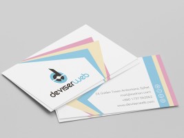 Free PSD Business Card Template download flat colorful