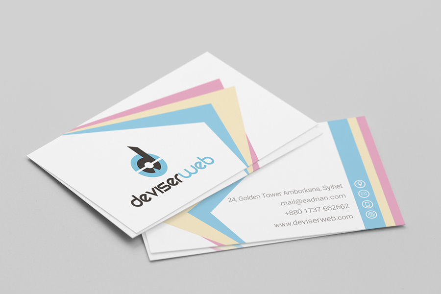 Free PSD Business Card Template download flat colorful