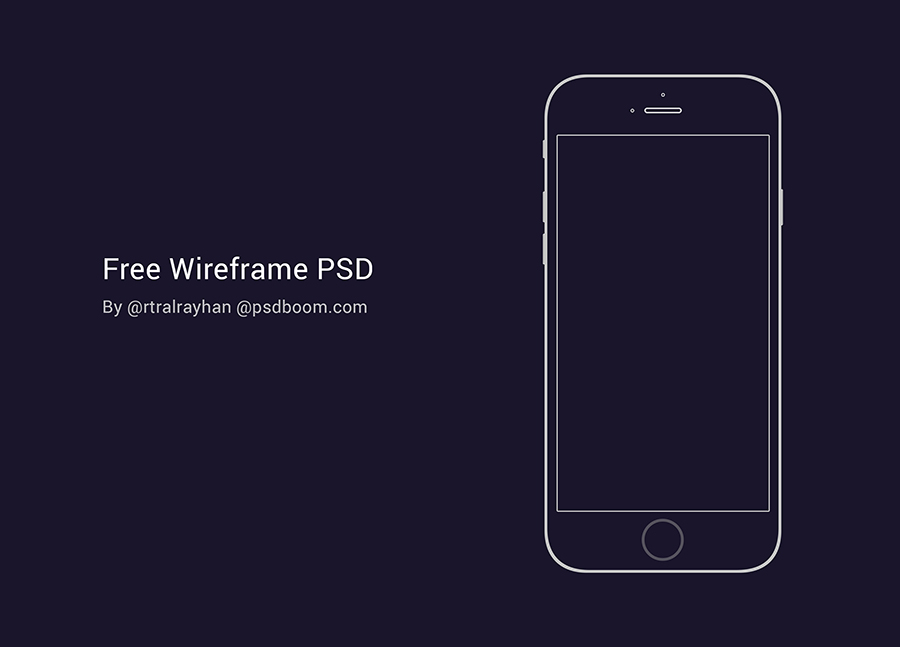 free psd of iphone 6 wireframe