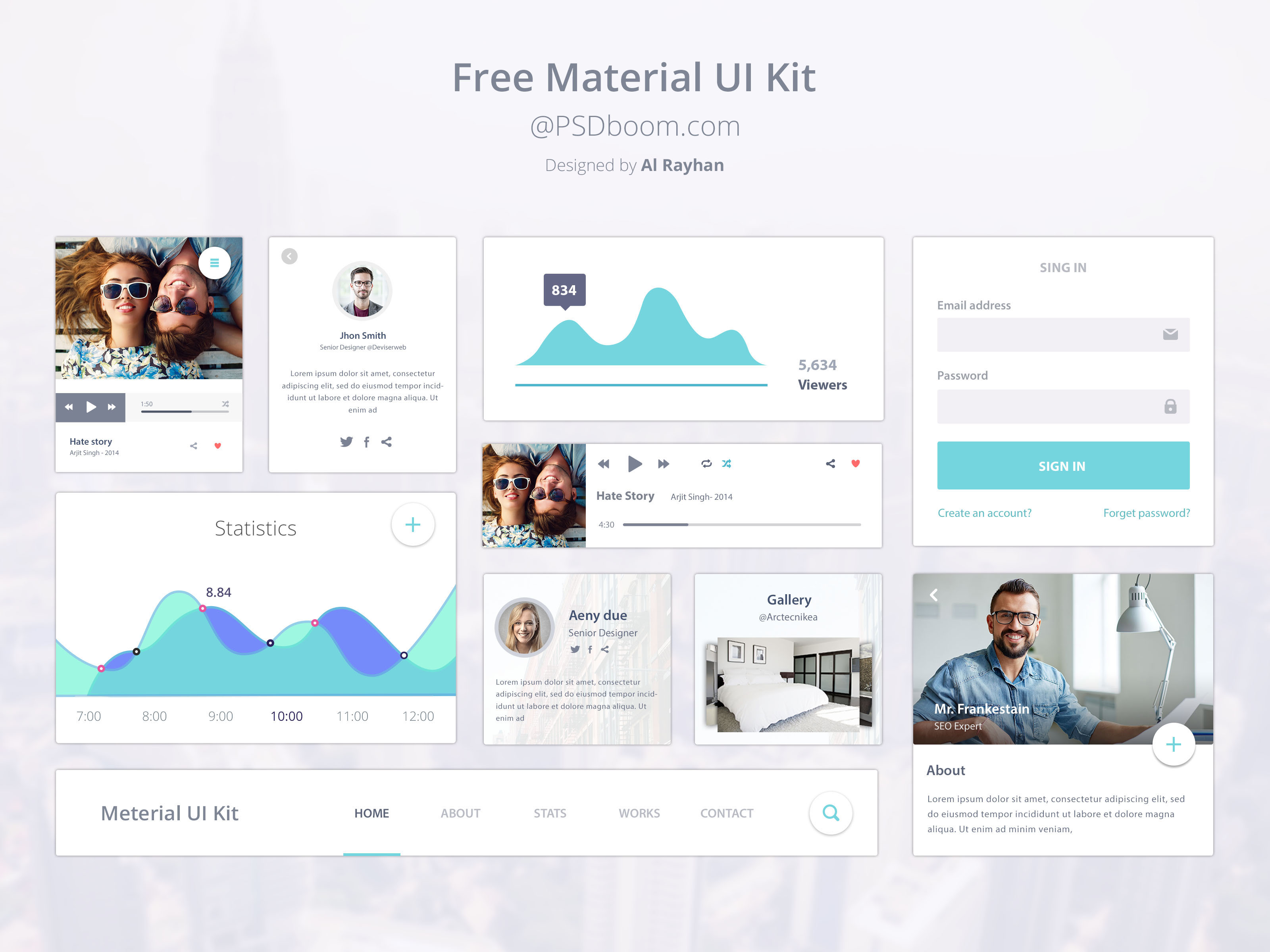 material design free ui kit psd download