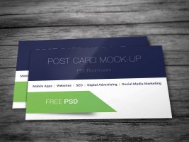 Post card mock up free psd