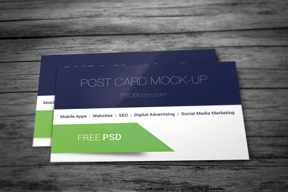 Post card mock-up free psd