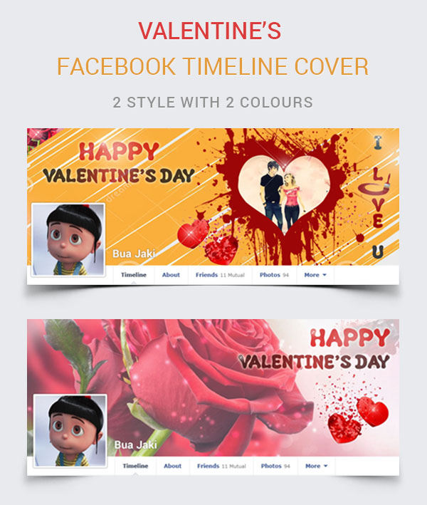 Free PSD Valentine's Day Facebook Timeline Cover