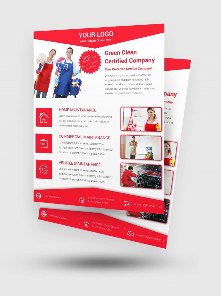 Cleaning agency Service Flyer Free PSD templates