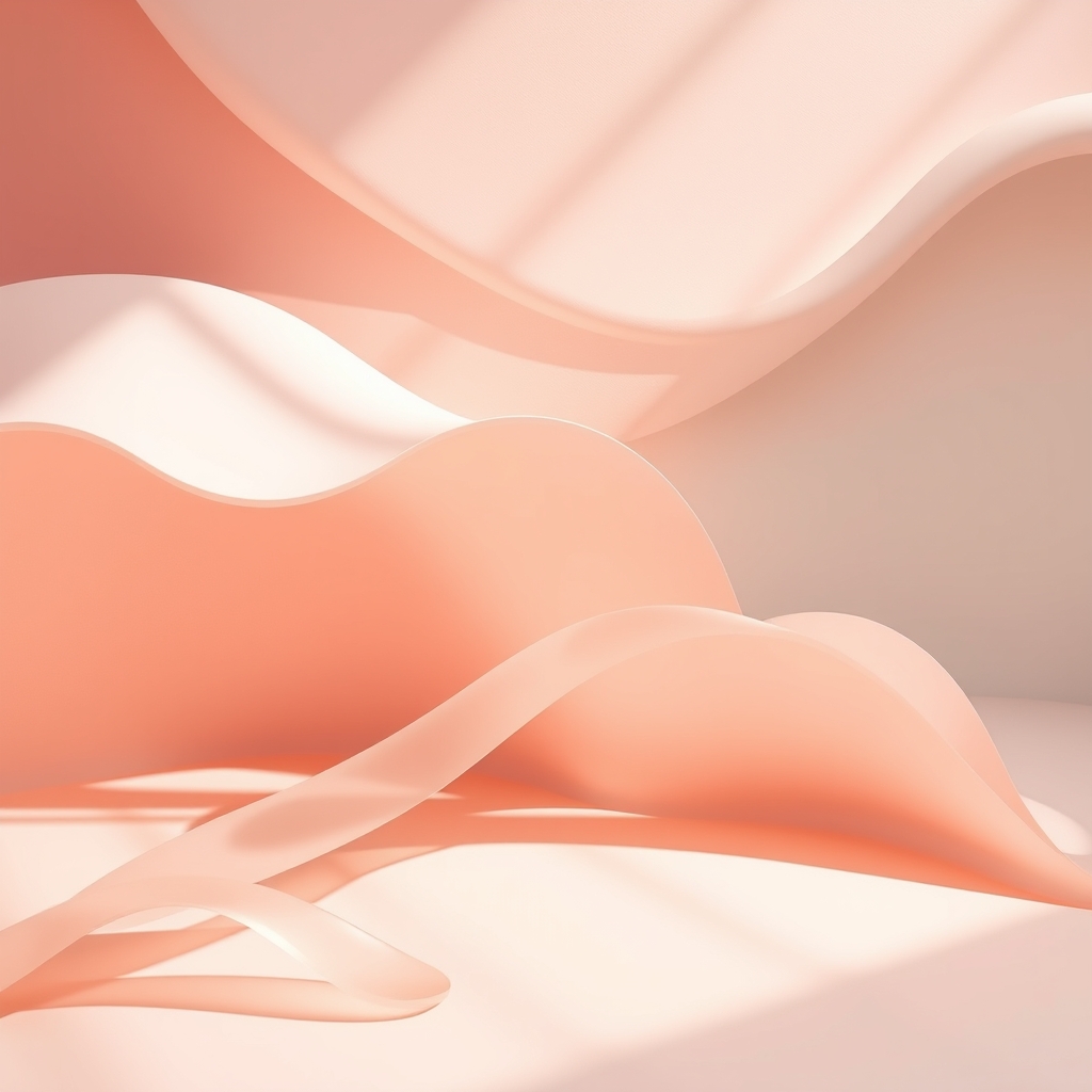 Abstract pastel composition with soft organic curves and translucent materials, dreamy lighting, minimal luxury aesthetic, premium editorial photography, subtle gradients, soft shadows, modern visual storytelling