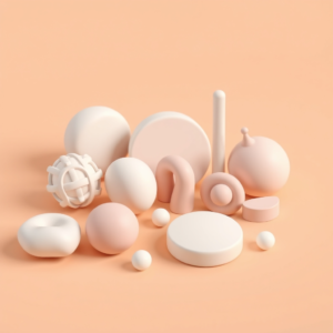 Free AI photo: Modern Clay. Modern clay-style 3D objects composition on warm pastel background, clean minimal design resource, realistic soft lighting, lummi inspired visual style. Category: 3D &am…