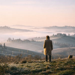 Misty Tuscan Hills At Dawn