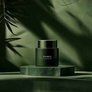 Free AI photo: Luxury Green Product Photography. Luxury green product photography, deep forest green palette, soft natural lighting, ultra realistic materials, premium editorial composition, cinema…