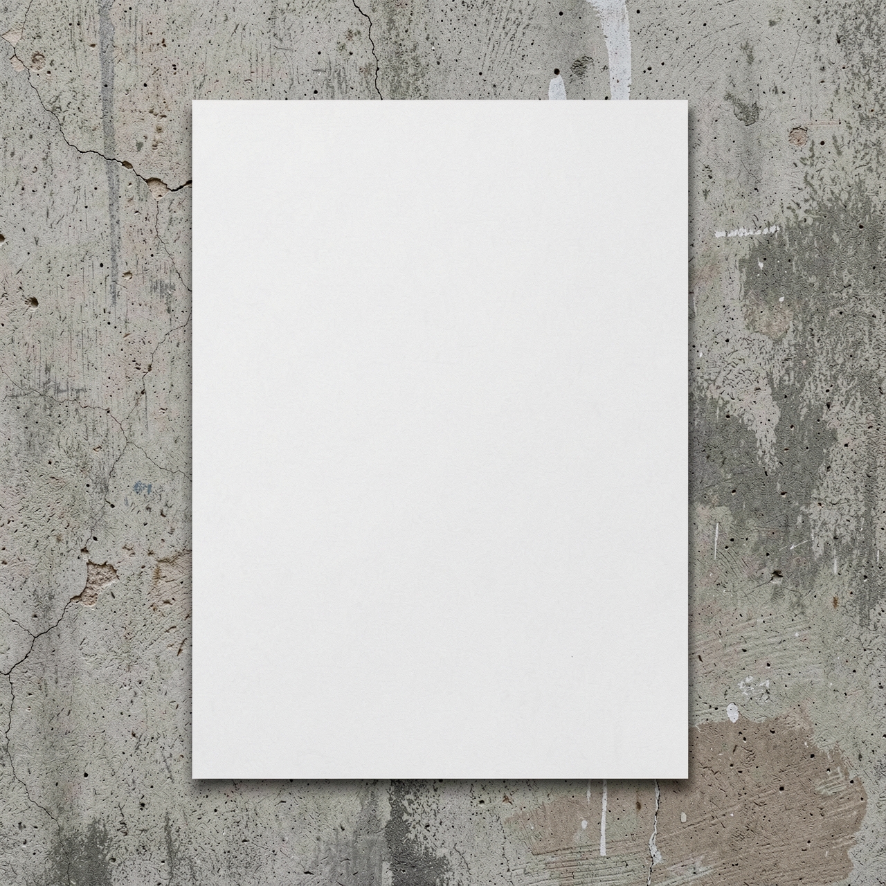 A single poster is fixed to a street wall under soft daylight.