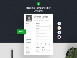 Free Sketch  PSD Resume Template