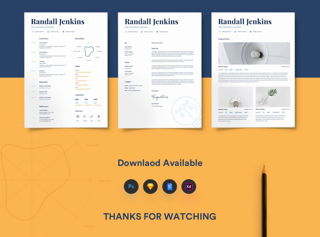 Resume Template For Designers With Portfolio | PSDboom | Free CV/Resume ...