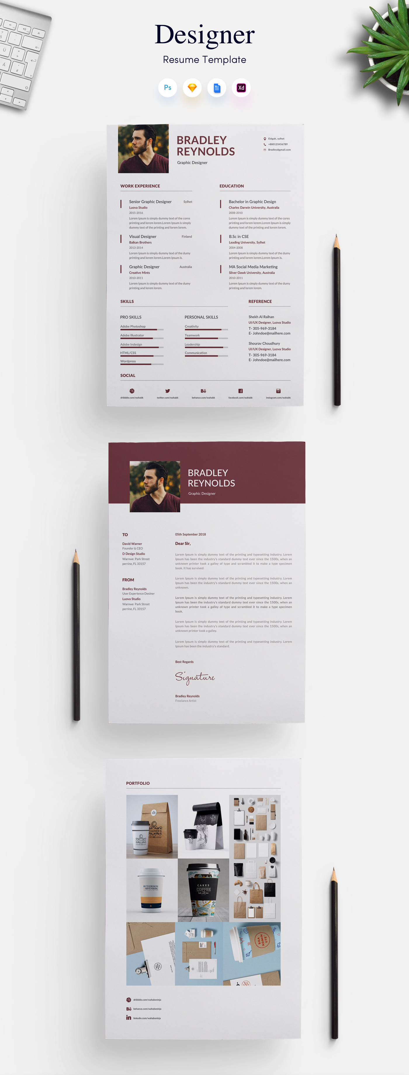 1. 3 page Designer CV/Resume Template