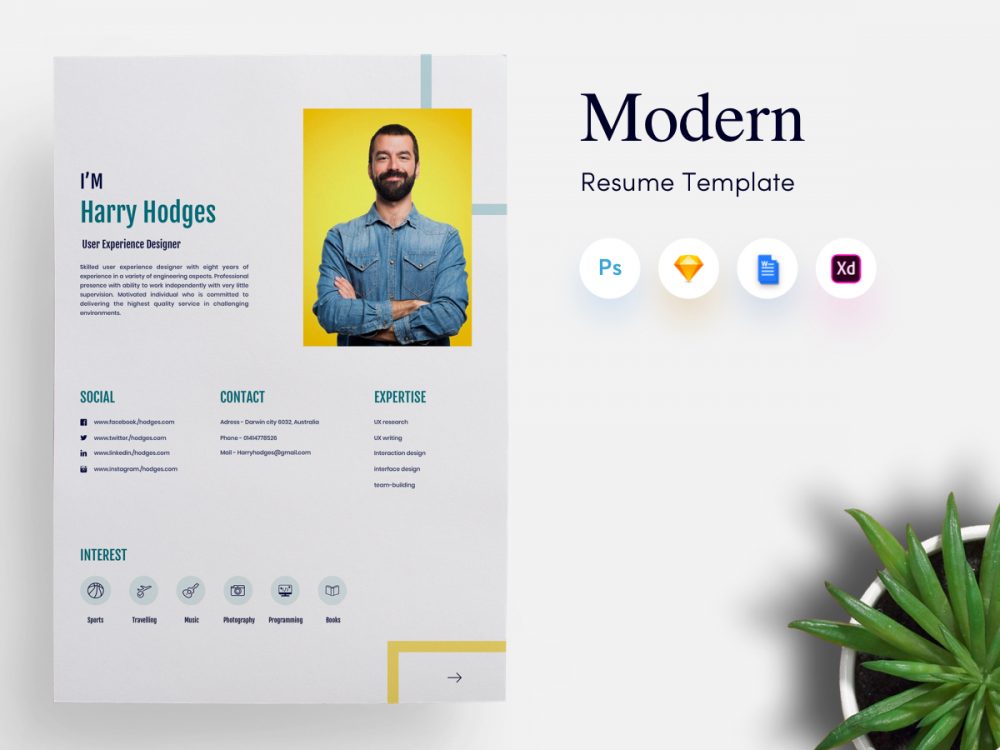 3 Page Modern CV/Resume Template thumb
